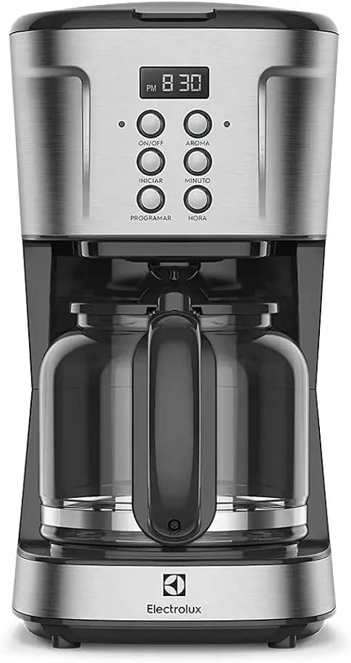 Cafeteira Elétrica Electrolux inox filtro permanente removivel capacidade 1,5L 38 xicaras função timer painel digital desligamento automatico ECM30 220v, cor aço escovado
