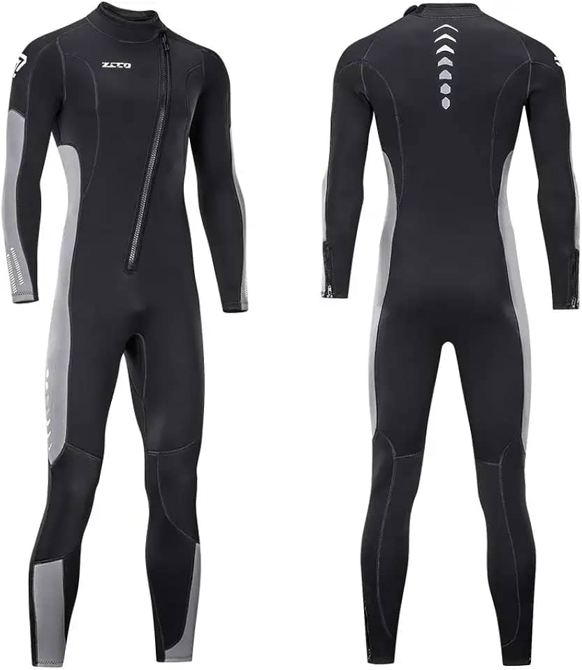 Roupa de mergulho masculina e feminina de neoprene de 3 mm com zíper frontal para mergulho, surfe, água fria