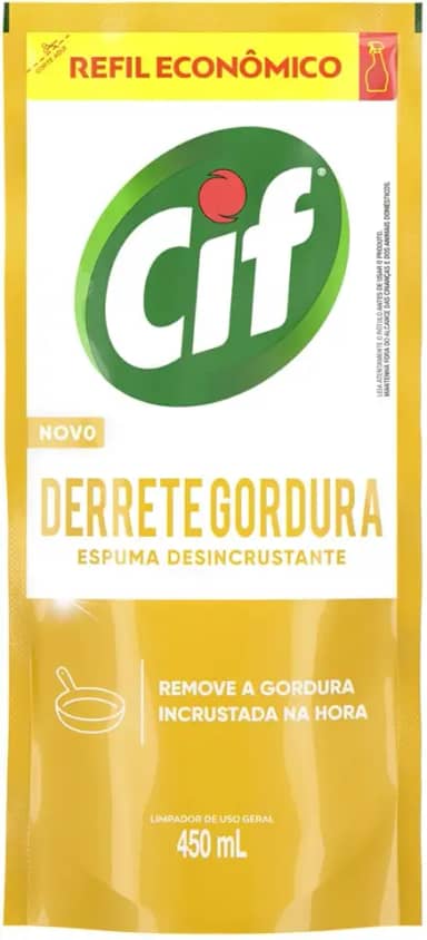 Limpador Especialista CIF Derrete Gordura 450 ml Refil Econômico