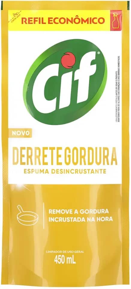 Limpador Especialista CIF Derrete Gordura 450 ml Refil Econômico
