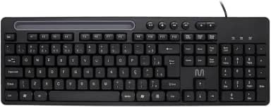 Teclado com Fio Multi USB com 6 Teclas Multimídia, Slot para Tablet até 10” e Teclas Silenciosas – Preto TC262