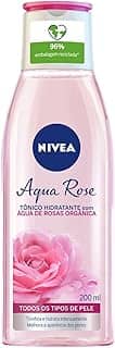 NIVEA Tônico Hidratante Aqua Rose 200ml - Cuidado Facial - Melhora a aparência dos poros, tonifica e finaliza a limpeza do rosto, além de hidratar intensamente com água de rosas orgânica
