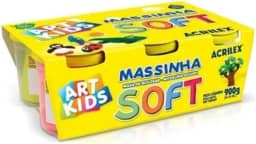 Massinha Modelar Soft com 6 Potes Acrilex