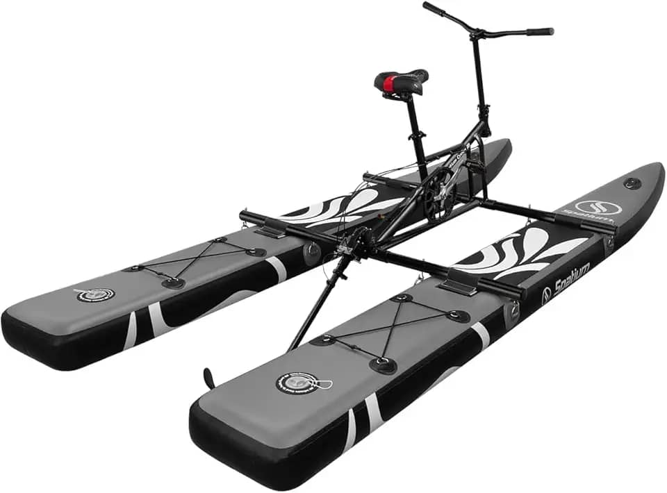 Bicicleta aquática SUP para bicicletas aquáticas infláveis Pedal Boat Waterbike Caiaque de pesca inflável para adultos Caiaque inflável para pesca 200kg, cinza
