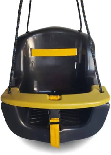 Balanço Infantil Plástico Bebê Criança Cadeirinha Com Corda - Escolha a sua (Preto)