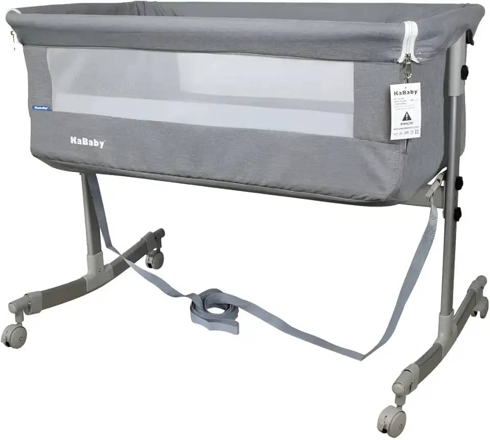 Berço Portátil Sleep 3 em 1 Moisés Co-bed Acopla na Cama - Cinza Kababy