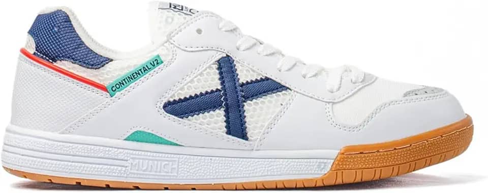 Chuteira Tênis Futsal Munich Continental V6 Profissional Original Futebol de Salão Quadra Indoor Adulto Masculino Feminino Resistente Leve Macia Couro Legítimo Real Solado Antiderrapante