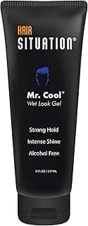 Hair Situation Gel de cabelo Mr. Cool Wet Look – fixação forte, alto brilho, sem álcool, antiumidade, não descamação, não oleoso, de longa duração – Para todos os tipos de cabelo – 20 ml