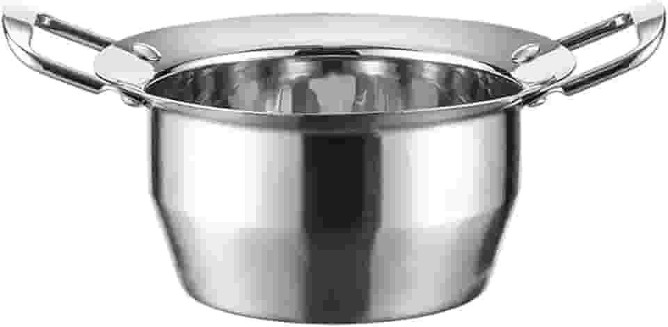 KiBcsLic Panela elétrica de aço inoxidável com alças duplas, utensílios para sopa, panela Oden Pot para festas, reuniões familiares, cozinha doméstica, 14cm