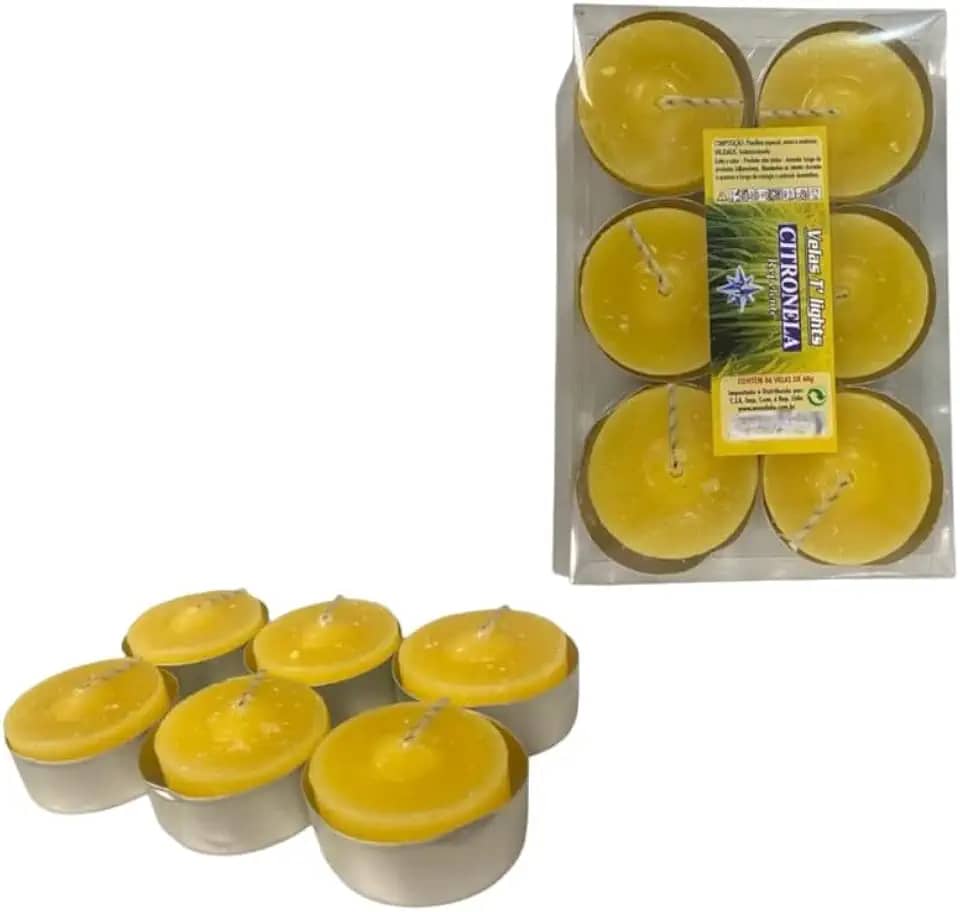 Kit 6 Velas Citronela Rechaud Difusor Flutuante Fondue
