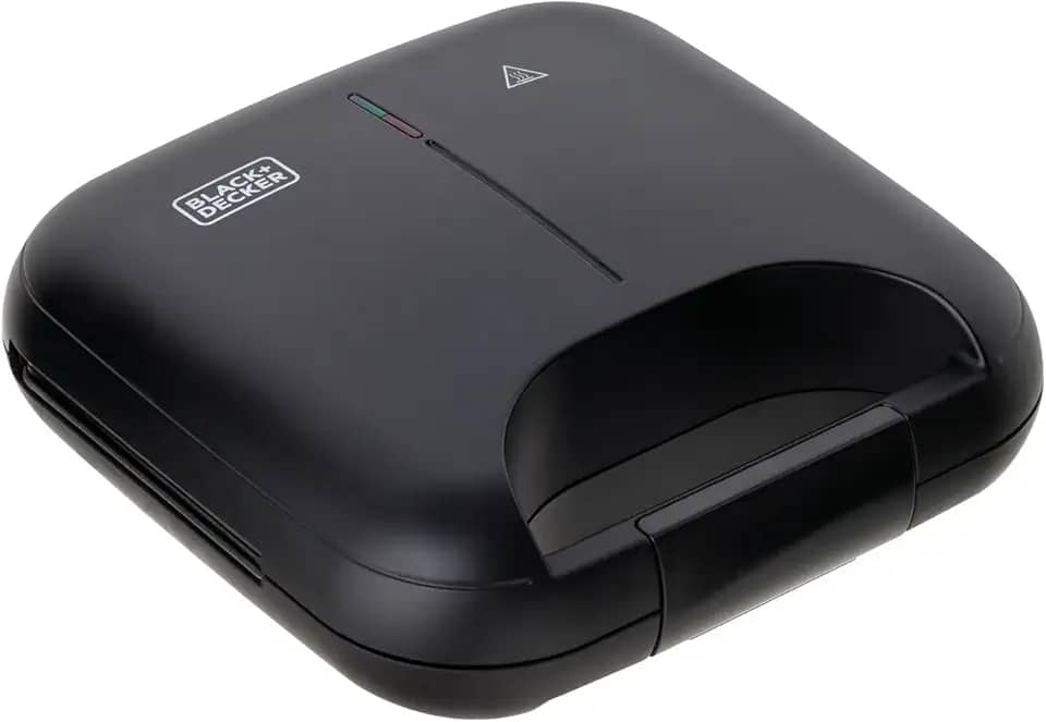 BLACK+DECKER Grill Elétrico e Máquina de Waffle 2 em 1, Sanduicheira Grill com Chapas Antiaderente, Ideal para Waffles, Carnes e Outros Alimentos, Modelo GW750, 220V