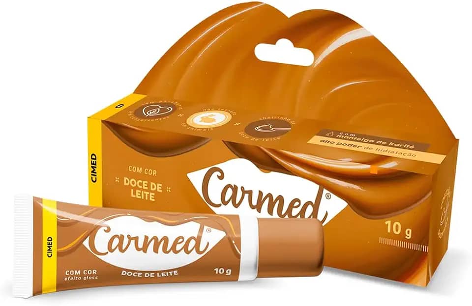 Carmed Doce de Leite Hidratante Labial Efeito Gloss Linha Doces 10g Cimed
