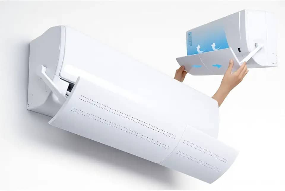 Defletor para Ar Condicionado - Direcionador de Ar Ajustável, Controle de Ângulo, Anti-vento Frio Direto, Tamanho Ajustável de 56 a 103CM Modelo Universal