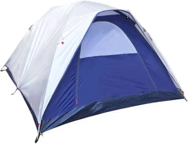 NTK, Barraca para acampamento familiar portátil Modelo Dome com capacidade para 6 pessoas. Coluna d’água de 1.800mm. Modelo Iglu com sobreteto completo e pequeno avanço. Cinza e azul