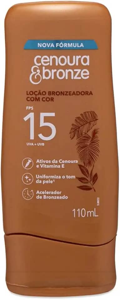 Loção Bronzeadora com Cor FPS 15 Cenoura & Bronze 110ml
