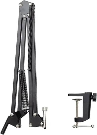 Pedestal Suporte Mesa Articulado Para Microfone Studio Rádio Sem Pop Filter