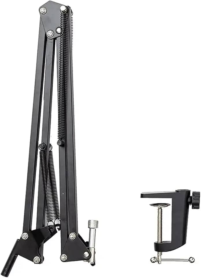 Pedestal Suporte Mesa Articulado Para Microfone Studio Rádio Sem Pop Filter