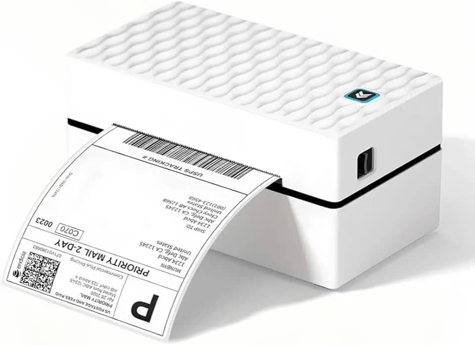 Impressora de Etiquetas 110V-240V, Adesiva 50-104mm, Impressora Termica, Possui Conectividade BT, Inclui Cabo USB, Vem com Suporte Auxiliar, Velocidade de Impressão de 150 mm/S, Resolução de 203 Dpi