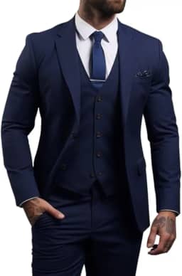 TERNO SLIM MASCULINO - Terno Slim Corte Italiano 2 Botões - Preto - Poliéster - Slim - Manga Comprida - Regular - Homens - Formal