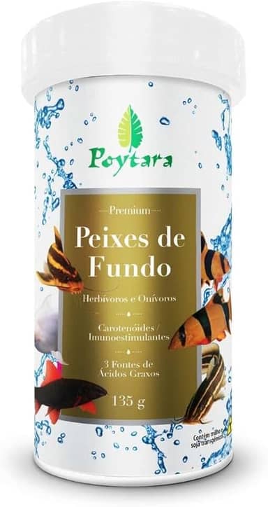 Poytara Ração Peixes De Fundo 135G Para Peixes