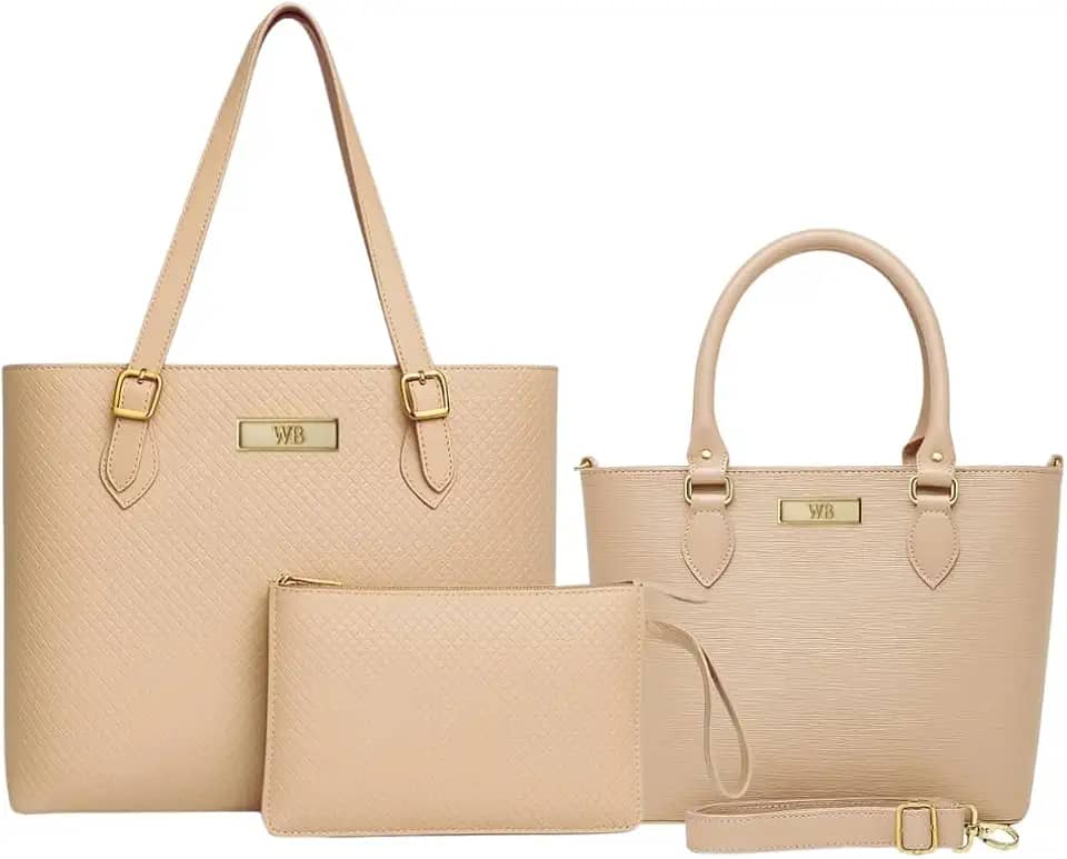 Kit 3 Bolsas Feminina Grande + Media + Baú