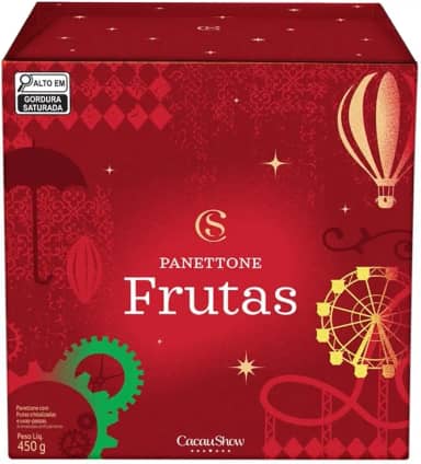 Panettone Frutas Cristalizadas Cacau Show 450g Natal