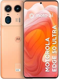 Smartphone Motorola Edge 50 Ultra 5G - 512GB 24GB (12GB RAM+12GB Ram Boost) 50MP Ultra-Pixel AI Camera IP68 NFC- Peach Fuzz Vegan Leather