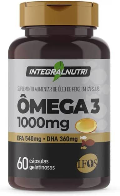 Ômega 3 1000 mg 60 Cápsulas INTEGRALNUTRI- EPA 540 mg DHA 360 mg Com Selo IFOS Óleo de Peixe