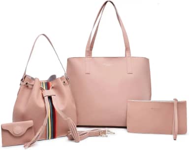 Kit Bolsa sacola feminina grande com nécessaire + Bolsa saquinho transversal com porta moeda