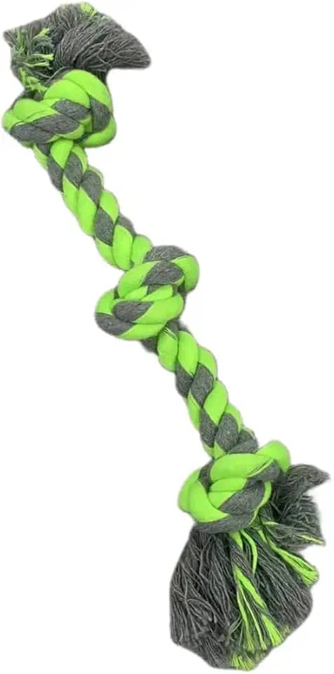 Brinquedo de Corda com 3 Nós para Cachorro, 29 cm, Algodão e Nylon