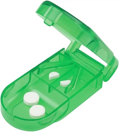 Cortador de Comprimidos 2 em 1 com Lâmina Afiada Inox (verde)