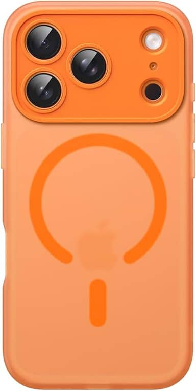 JETech Capa Fosca para iPhone 17 Pro 6,3 Polegadas Compatível com MagSafe, Proteção Total da Lente da Câmera, Case Capinha Macia de TPU Fosco Translúcido, Anti-Impressão Digital (Laranja)