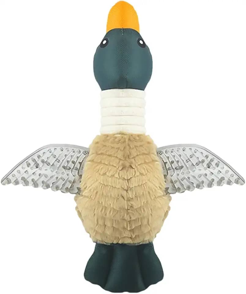 Gansos selvagens brinquedo de cachorro que faz barulho para cães pequenos e médios exercício de mastigação fofo com guinchos enriquecimento de pelúcia, Marrom Claro