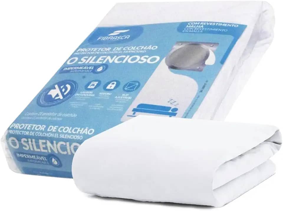 Fibrasca Protetor de Colchão Impermeável O SILENCIOSO – King 193 x 203, branco