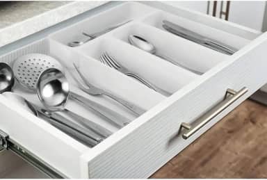Organizador de Gaveta Ajustável Universal - Até 47cm de Largura - Para Utensílios, Talheres, e Acessórios de Cozinha - Customizável e Prático