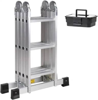 Escada Articulada de Aluminio Multifuncional 4x3 12 Degraus e Handy Box Gratís