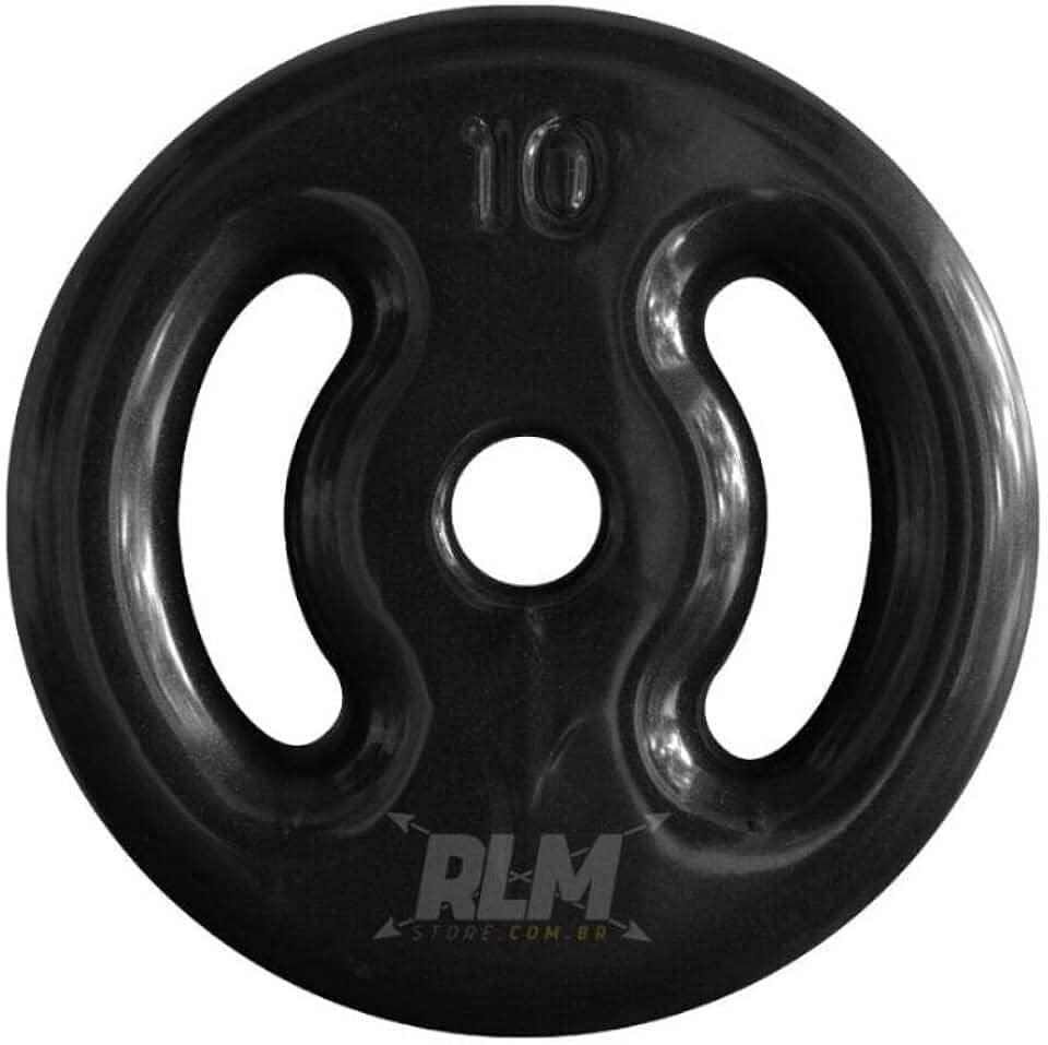 Anilha Emborrachada 10 Kg - Preta