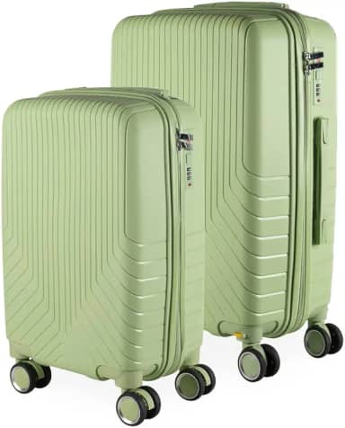 Cj Malas Polipropileno 2 Peças P e M com Rodas 360 França - AeroMalas (Verde)