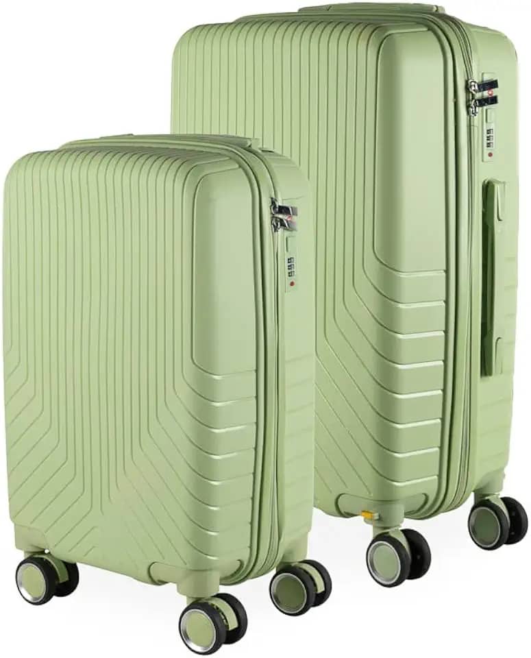 Cj Malas Polipropileno 2 Peças P e M com Rodas 360 França - AeroMalas (Verde)