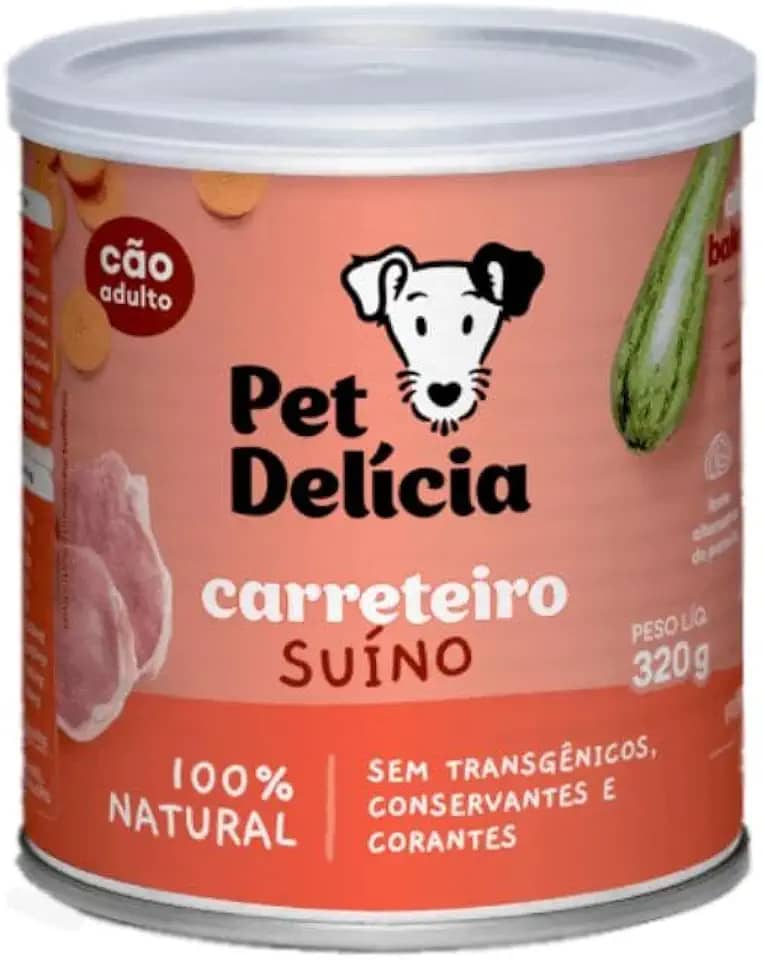 Pet Delícia Carreteiro Suíno 320g, Alimentação Natural para Cães, Com Carne Suína e Legumes Selecionados, para peles sensíveis