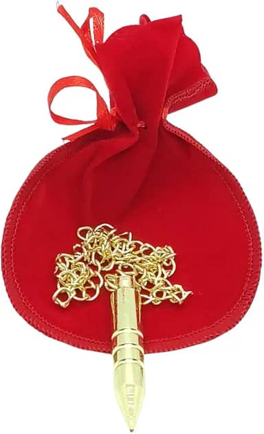 Pêndulo de aço Dourado Radiestesia e Radiônica Obter Respostas