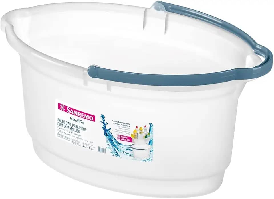 Sanremo - Balde Plástico Oval de 14 Litros, Linha Hydrus
