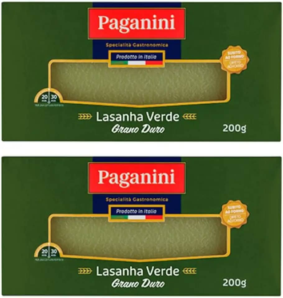 Kit 2X: Massa para Lasanha Verde Paganini 200g
