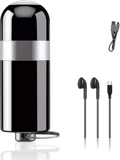 Mini Gravador Voz Som Digital Super Pequeno, 16GB, USB 2.0, Ditafone Recarregável Design de Chaveiro para Trabalho, Palestras, Reuniões, Entrevistas