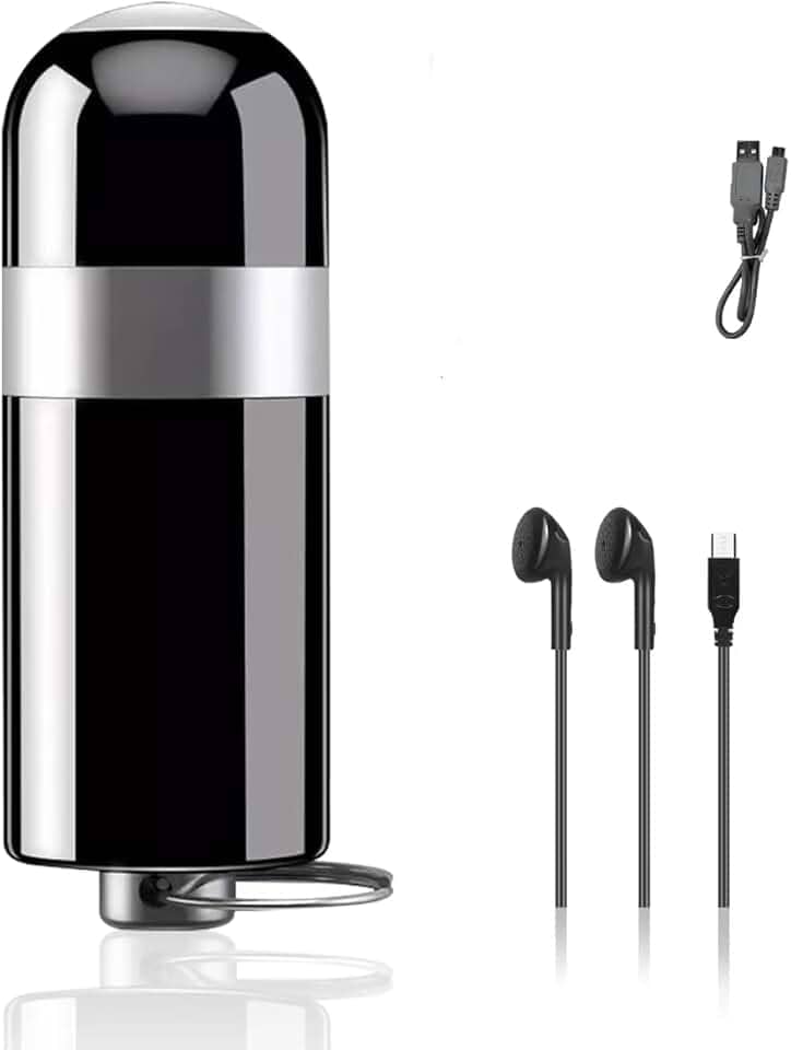 Mini Gravador Voz Som Digital Super Pequeno, 16GB, USB 2.0, Ditafone Recarregável Design de Chaveiro para Trabalho, Palestras, Reuniões, Entrevistas