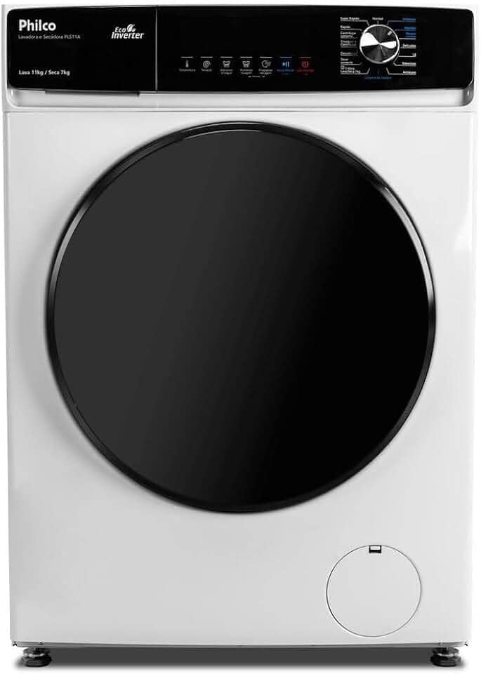 Lava e Seca Philco 11kg Pls11a Eco Invertplus 16 Programas Lavagem Branca 127v