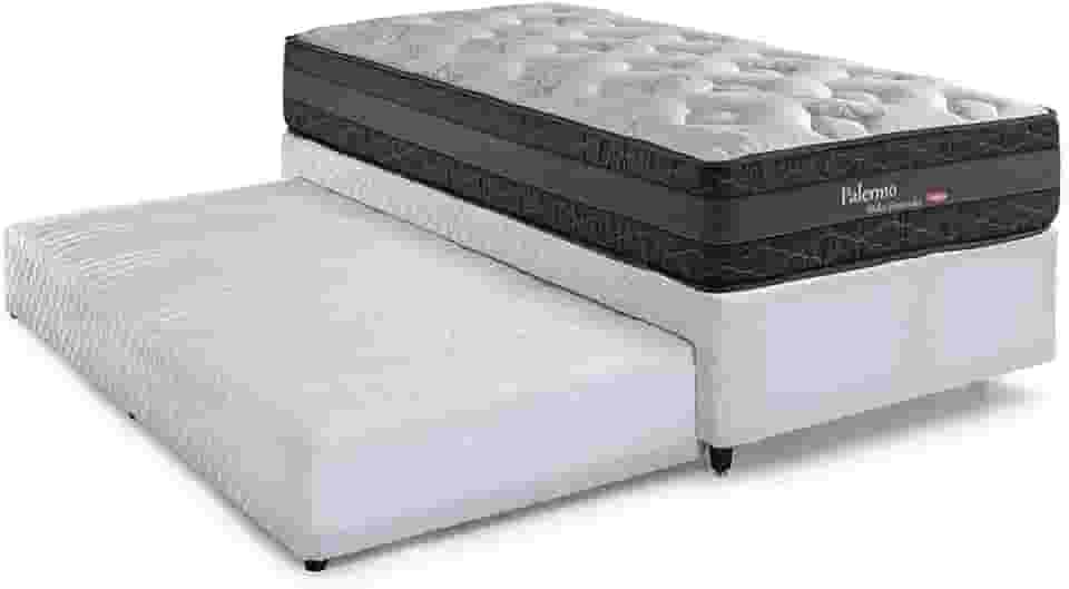 Bicama Solteiro com Cama Auxiliar Herval Palermo, Molas Ensacadas, 60x88x188 cm