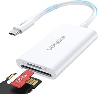 UGREEN Leitor de cartão SD USB C, 2 em 1, USB C, leitor de cartão micro SD, adaptador de leitor de cartão de memória, compatível com cartão SD/TF de alta velocidade de 170 MB/S para iPhone 15 16 Pro