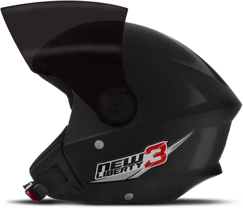 CAPACETE ABERTO PRO TORK NEW LIBERTY 3 SOLID PRETO TAM. 58 VIS. FUMÊ