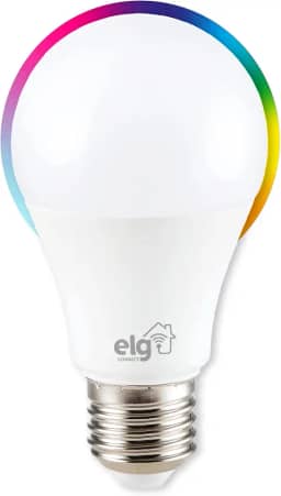 Lâmpada Inteligente de LED 10W Dimerizável, Compatível com WI-FI, Bluetooth, Comando de Voz, Soquete E26/E27, SHLL100, ELG, RGB